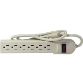 PS09S | 6 Outlet 3 Ft Power Strip With Surge Protection