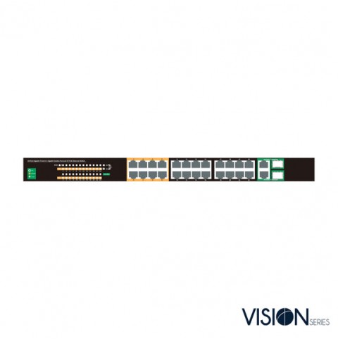 VIS-GIGPOE24-2+: 24 Ports Gigabit PoE Ethernet Switch