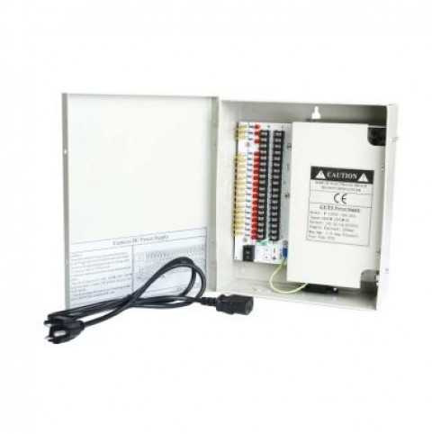 18-Channel 12 Vdc 20 Amp UL-Listed Power Supply Box with Leads