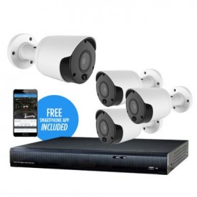 HDVision 8 MP 4-Camera 95' IR IP Security Kit, with 4-Channel NVR and 1TB HDD