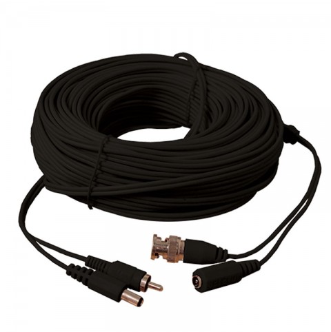 150 Foot Black Plug and Play BNC and Power Cable
