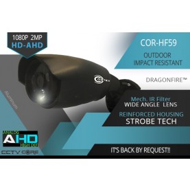 1080p Hybrid Outdoor Bullet AHD Security Camera with Dragonfire IR and Flashing Strobe Light