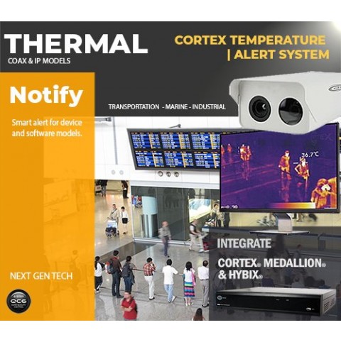 Dual system Ultra high resolution thermal camera plus CCD camera temperature monitoring system for long distance
