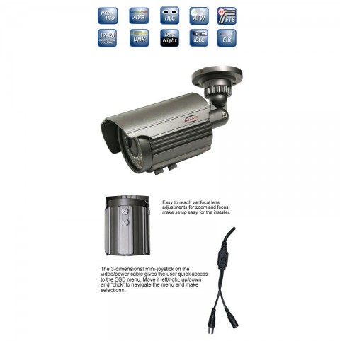Vandal Resistant Outdoor Bullet Camera with Easy to use OSD menu