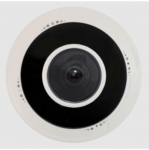 5 Megapixel HD IP 360° Panoramic Fisheye Camera This panoramic fisheye camera is designed for a 360° field of view. Built-in IR illumination for up to 33ft