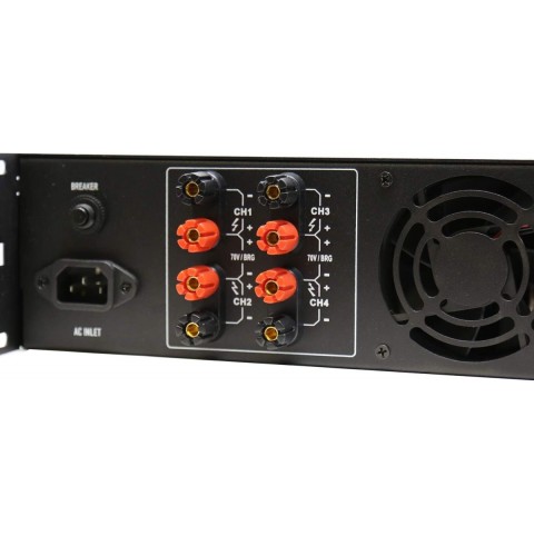 4-Inputs 4-Zone Professional 4Ω / 8Ω / 70V 4x300W Bridged Power Amplifier w/Separate Volume Controller