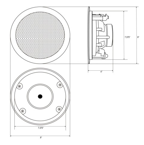 Ceiling Speakers 8″ 8Ω 70V Water-Resistant
