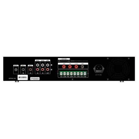 100W 4-Zone 70v/100v/4-16Ω Commercial Mixer Amplifier