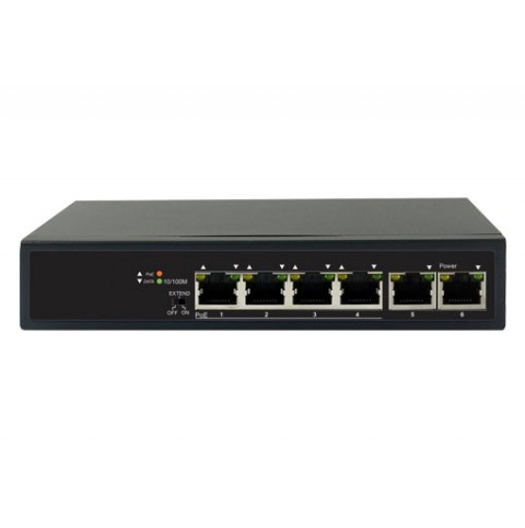 SCW 4 + 2 Port PoE Switch with Extended Transmission - SW06PEXT